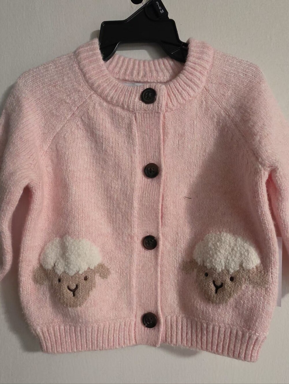 Old Navy Pink Knit Cardigan with Sheep Pockets